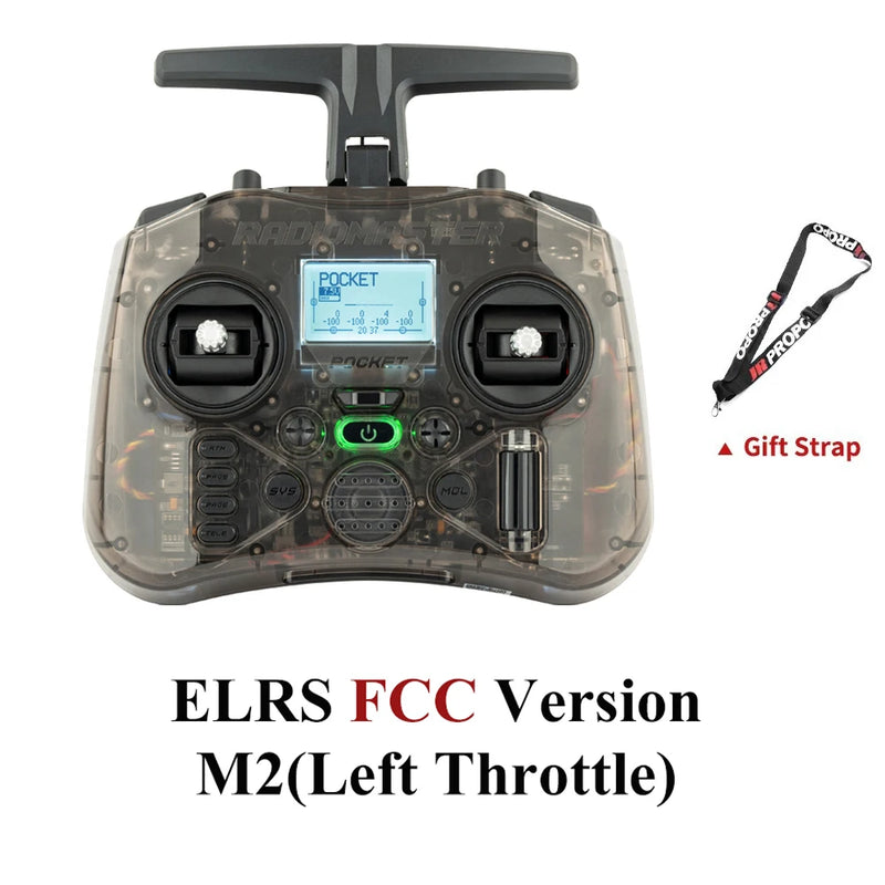 Radiomaster Pocket EdgeTX 2.4G Radio Controller FCC LBT (Mode2 Left-handed Throttle ) CC2500 / ELRS Hall Gimbal Transmitter