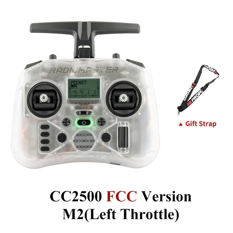 Radiomaster Pocket EdgeTX 2.4G Radio Controller FCC LBT (Mode2 Left-handed Throttle ) CC2500 / ELRS Hall Gimbal Transmitter