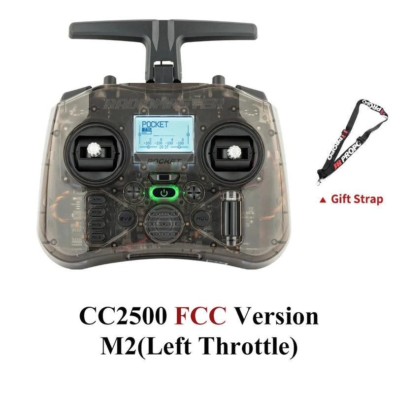 Radiomaster Pocket EdgeTX 2.4G Radio Controller FCC LBT (Mode2 Left-handed Throttle ) CC2500 / ELRS Hall Gimbal Transmitter
