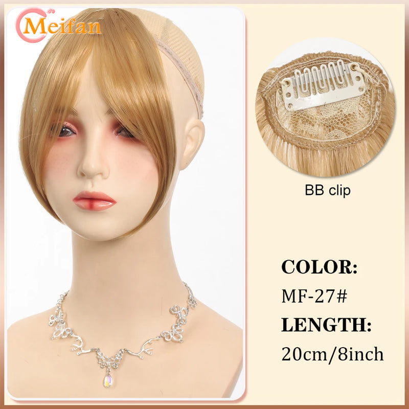 Lightweight Air Bangs Middle Part Natural Front Forehead Invisible Hair Patch Round Face French Bangs Fake Bangs For Women