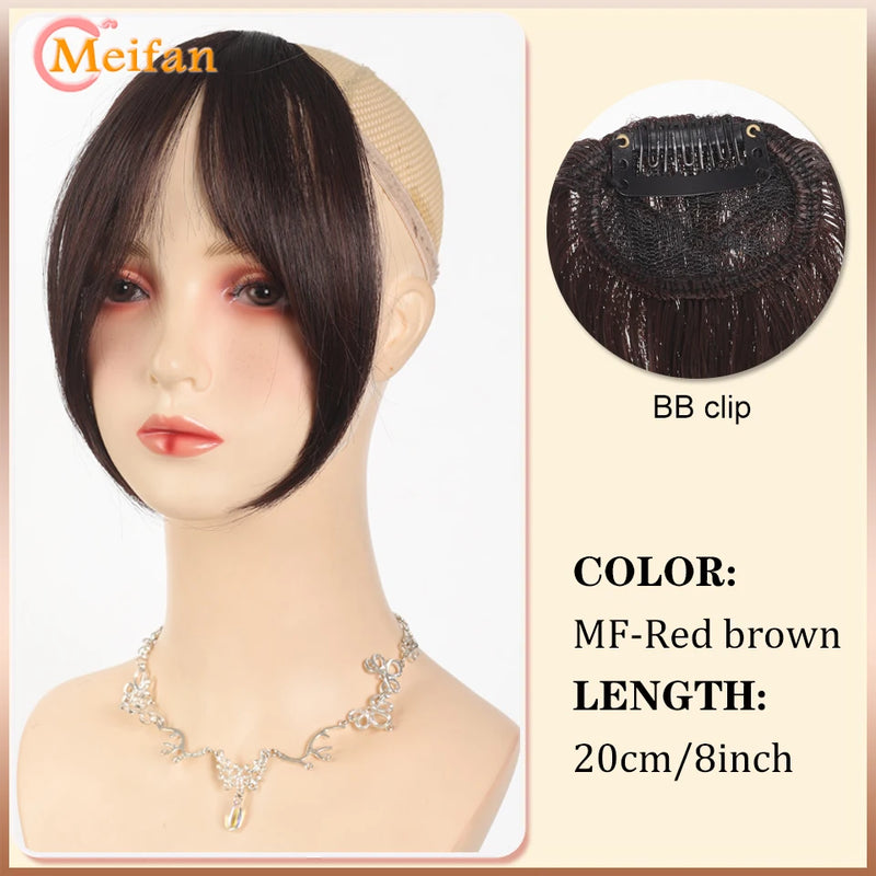 Lightweight Air Bangs Middle Part Natural Front Forehead Invisible Hair Patch Round Face French Bangs Fake Bangs For Women