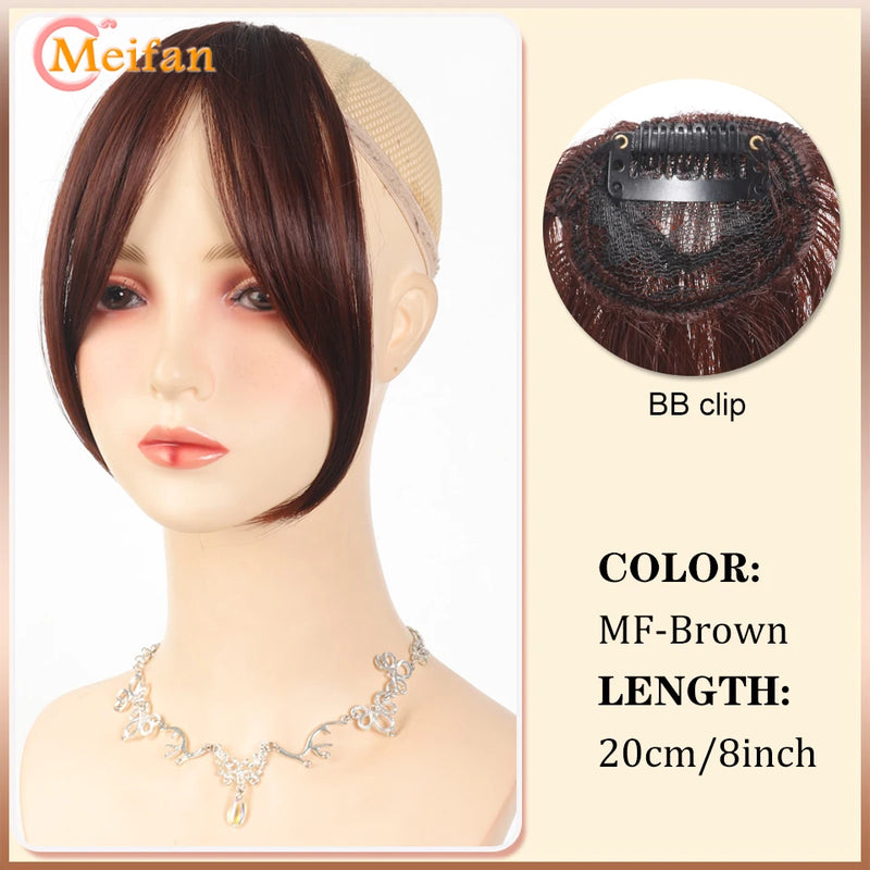 Lightweight Air Bangs Middle Part Natural Front Forehead Invisible Hair Patch Round Face French Bangs Fake Bangs For Women