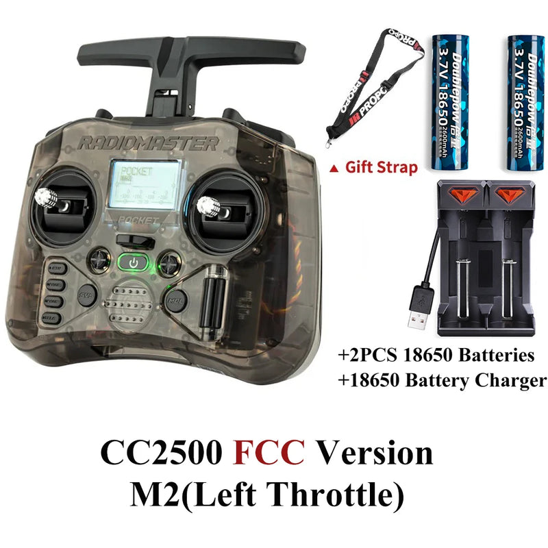Radiomaster Pocket EdgeTX 2.4G Radio Controller FCC LBT (Mode2 Left-handed Throttle ) CC2500 / ELRS Hall Gimbal Transmitter