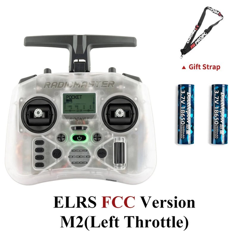 Radiomaster Pocket EdgeTX 2.4G Radio Controller FCC LBT (Mode2 Left-handed Throttle ) CC2500 / ELRS Hall Gimbal Transmitter