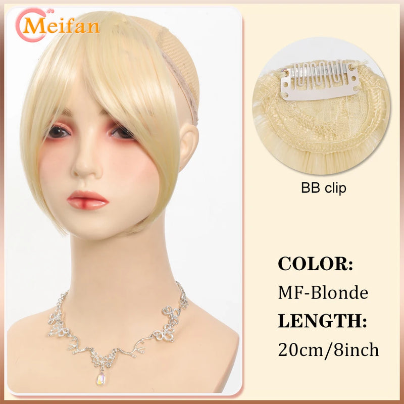 Lightweight Air Bangs Middle Part Natural Front Forehead Invisible Hair Patch Round Face French Bangs Fake Bangs For Women