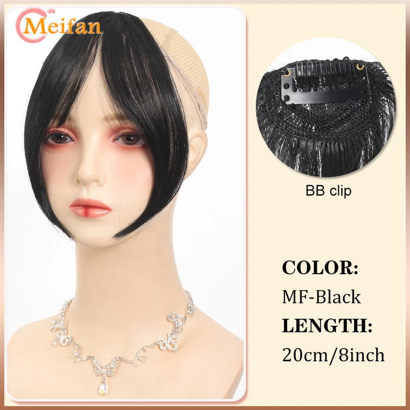 Lightweight Air Bangs Middle Part Natural Front Forehead Invisible Hair Patch Round Face French Bangs Fake Bangs For Women