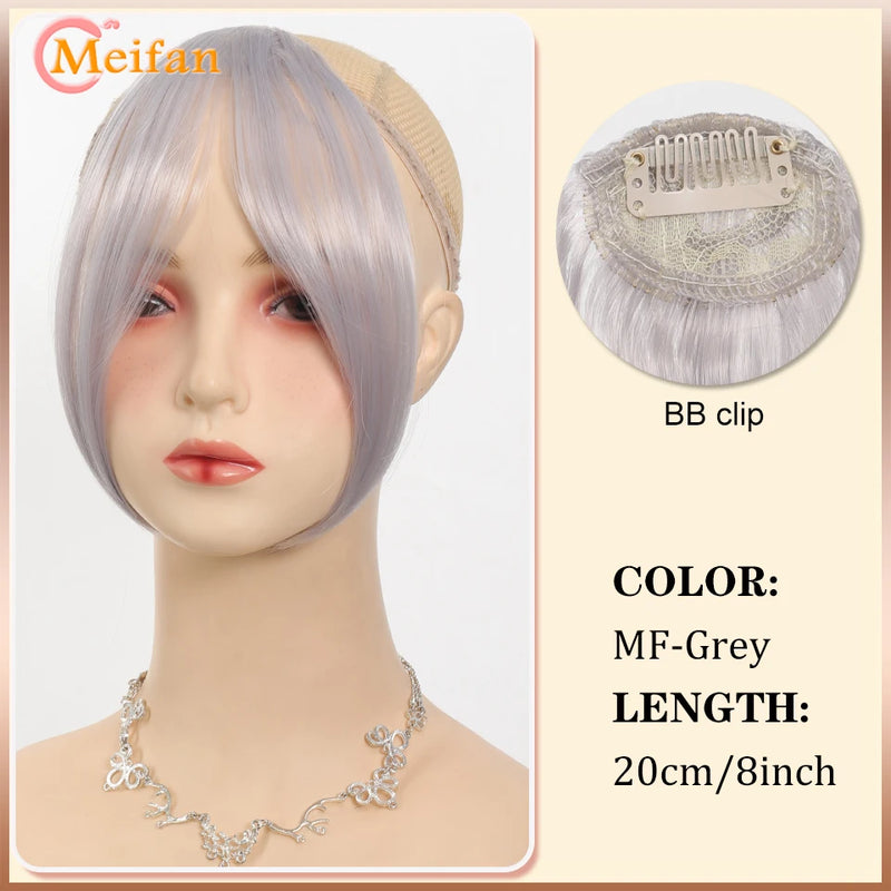 Lightweight Air Bangs Middle Part Natural Front Forehead Invisible Hair Patch Round Face French Bangs Fake Bangs For Women