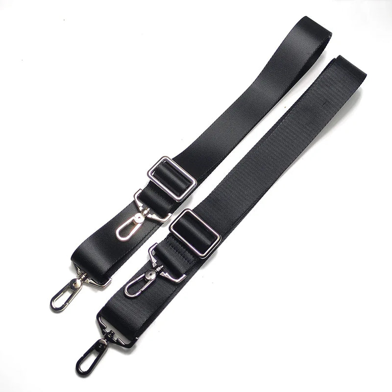 Adjustable Black Nylon Bag Shoulder Belt Computer Strap Women Men Messenger Bags Handle Handbag Belt 3.8cm Wide 90-160cm Length