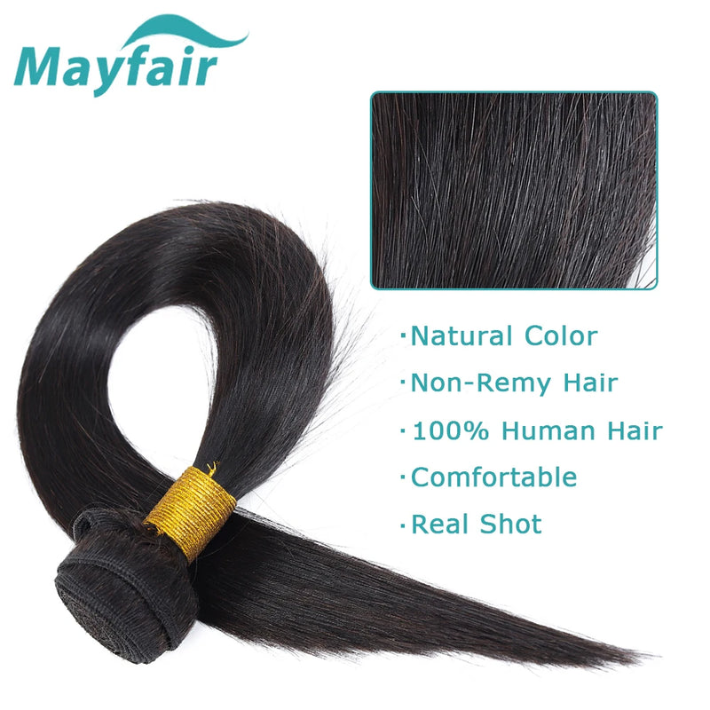 Straight  100% Human Hiar Bundles Extensions Natural Color Virgin Human Hair Extensions Human Hair Bundles 8-32 Inch 12A