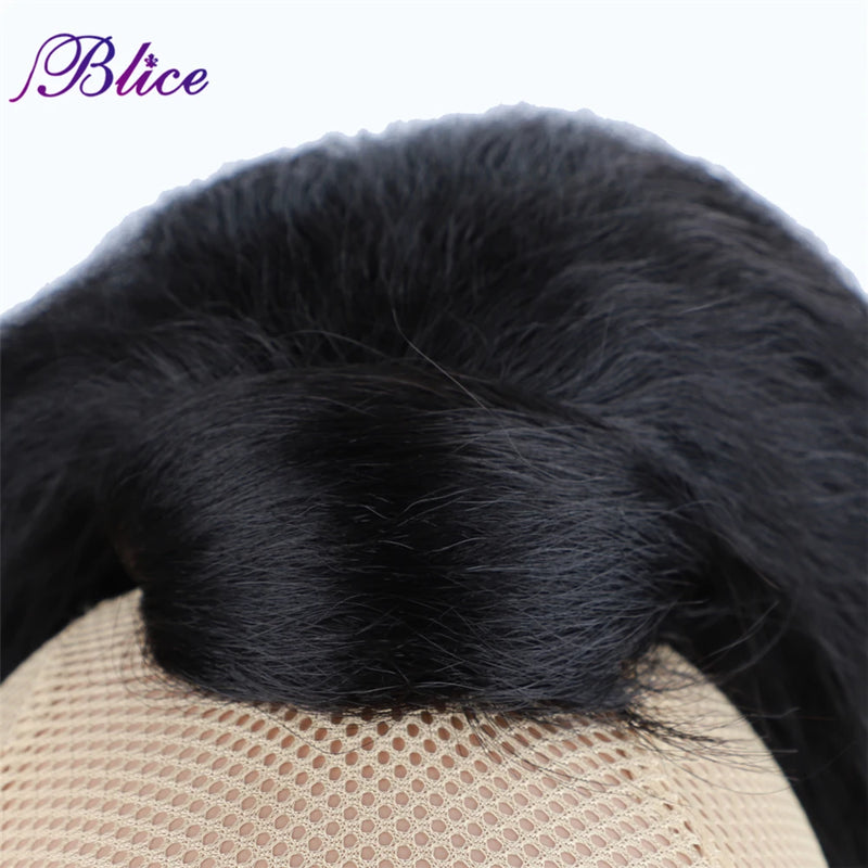 Blice Synthetic Kinky Straight Wrap Around Ponytail Extension Heat Resistant Tail Fake Hair Clip In For Women