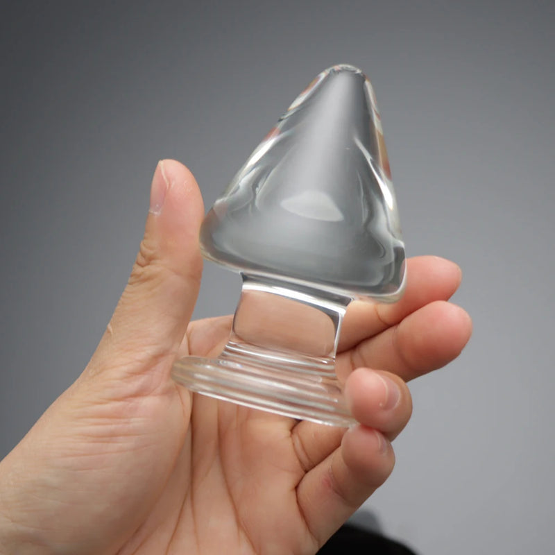 Plug anal de vidro grande para homens, vibrador de cristal, plug anal, massagem de próstata, masturbação, estimulação anal, orgasmo, produto sexual gay, 5cm