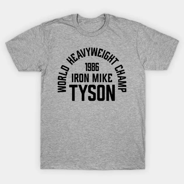 Iron Mike Tyson Boxing Custom Design Men's T Shirt World Heavyweight Champ 1986