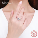 MODIAN-Simulado Anel de Diamante para Mulheres, 3 Carat, 925 Sterling Silver, Anel Coroa para Casamento, Declaração de Noivado, Jóias Finas