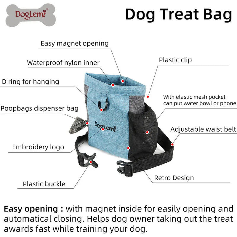 Bolsa profissional para tratamento de animais de estimação, sacola de cintura, treinamento multifuncional, ajudantes para cães, pastor alemão, mascotas