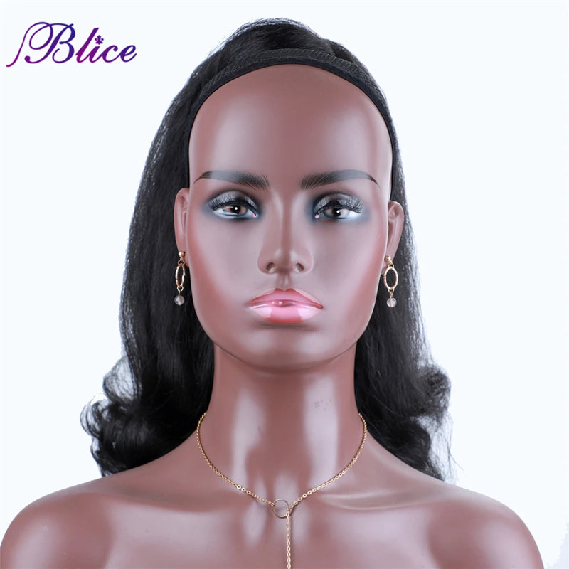 Blice Synthetic Kinky Straight Wrap Around Ponytail Extension Heat Resistant Tail Fake Hair Clip In For Women