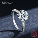 MODIAN-Simulado Anel de Diamante para Mulheres, 3 Carat, 925 Sterling Silver, Anel Coroa para Casamento, Declaração de Noivado, Jóias Finas