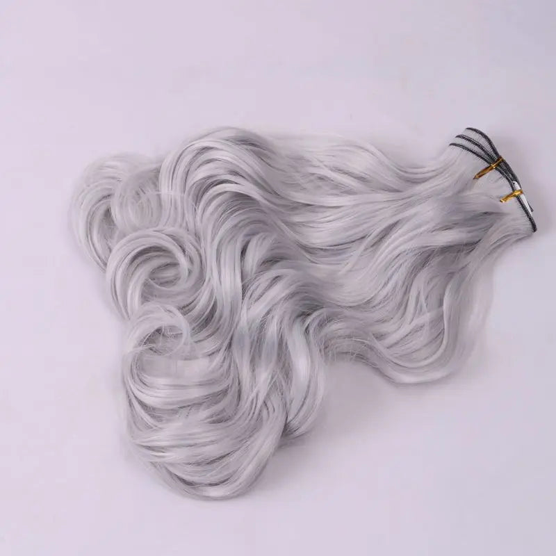 Synthetic Clip Ins Luxury For Braiding 50cm 8pcs/set 20" Heat Resistant Hairpieces Wavy Synthetic Clip On Hair Extensions