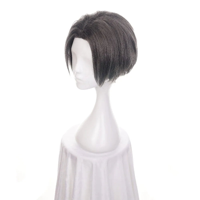 ccutoo 12" Miles Edgeworth Grey Short Central Parting Hairstyles Synthetic Hair Heat Resistance Cosplay Wig For Men's Party