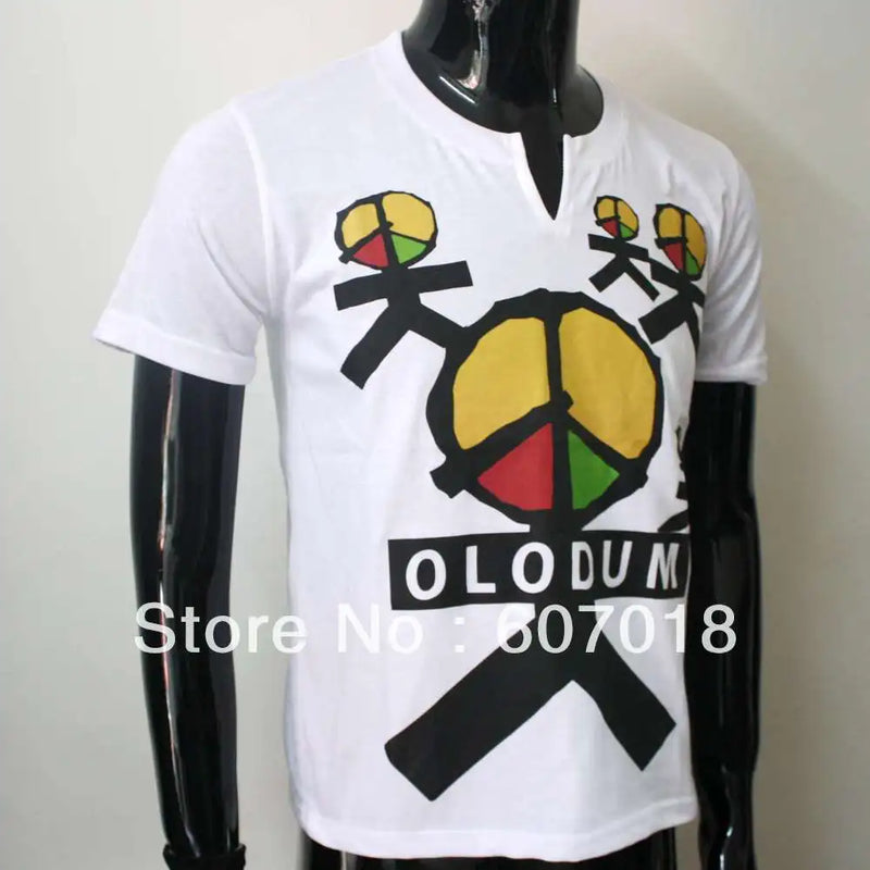 Rare Fashion Brazil Retro Antiwar Michael Jackson OLODUM Cotton Tee T-shirt - They Don't Care About Us'