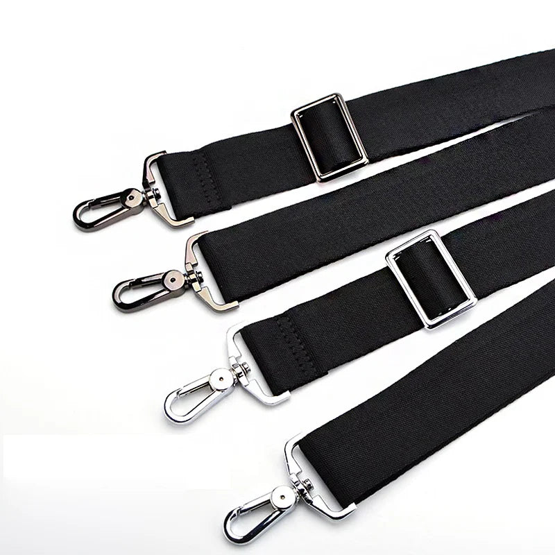 Adjustable Black Nylon Bag Shoulder Belt Computer Strap Women Men Messenger Bags Handle Handbag Belt 3.8cm Wide 90-160cm Length