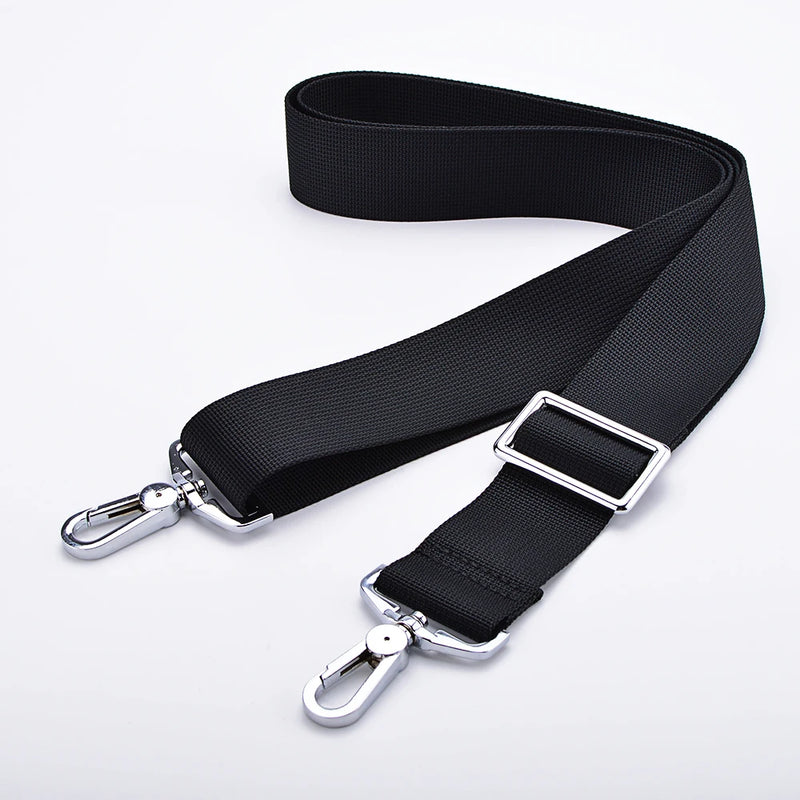 Adjustable Black Nylon Bag Shoulder Belt Computer Strap Women Men Messenger Bags Handle Handbag Belt 3.8cm Wide 90-160cm Length