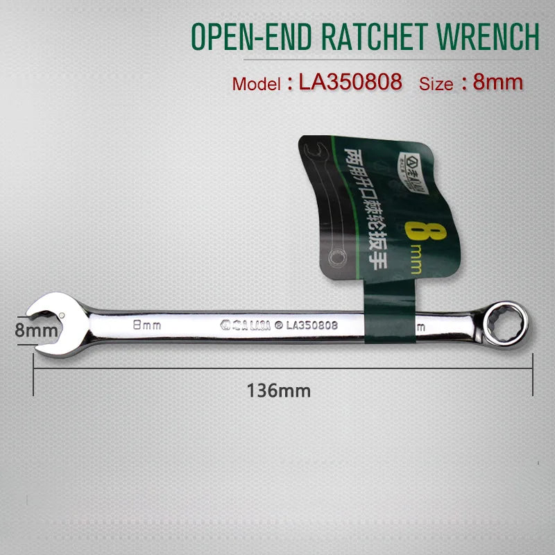 Laoa 8-27mm chave de catraca de extremidade aberta combinação chave de soquete de catraca chave universal ferramenta manual de reparo de carro de bicicleta