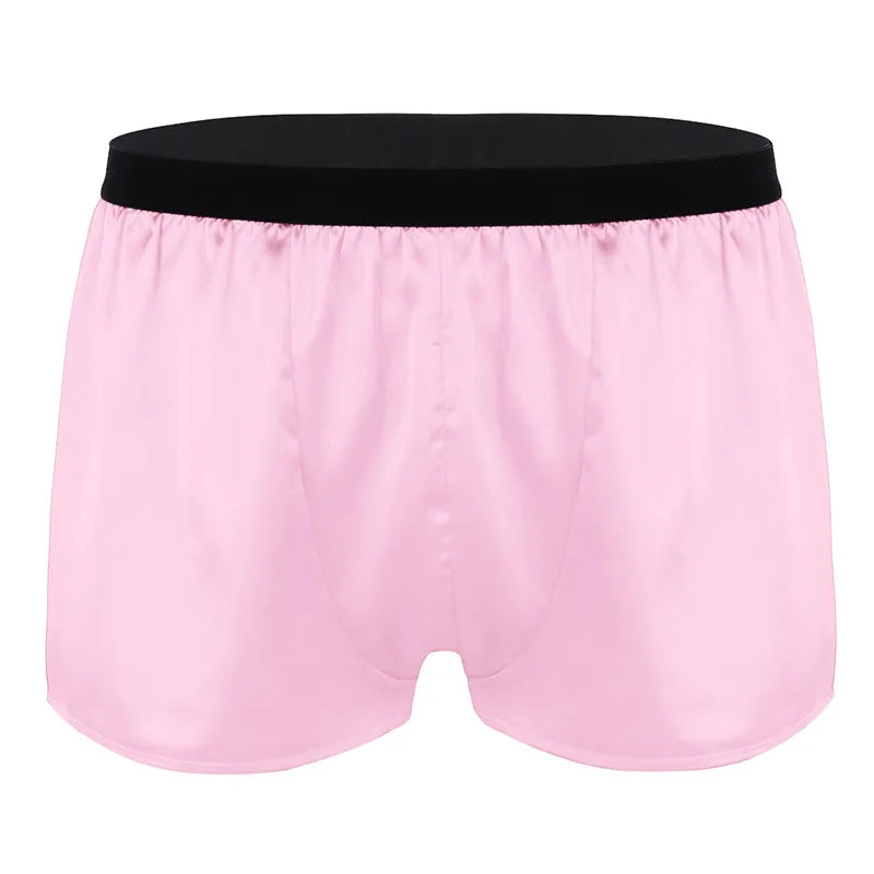 Sexy Shiny Satin Funny Boxer Shorts Mens Shorts Lightweight Panties Boxer Short for Lingerie Nightwear Japanese Man Underwear