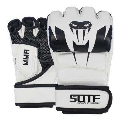 SOTF branco MMA cobra venenosa luvas de boxe multicoloridas luvas MMA Tigre Muay Thai muay thai boxe luta luva Sanda almofadas caixa