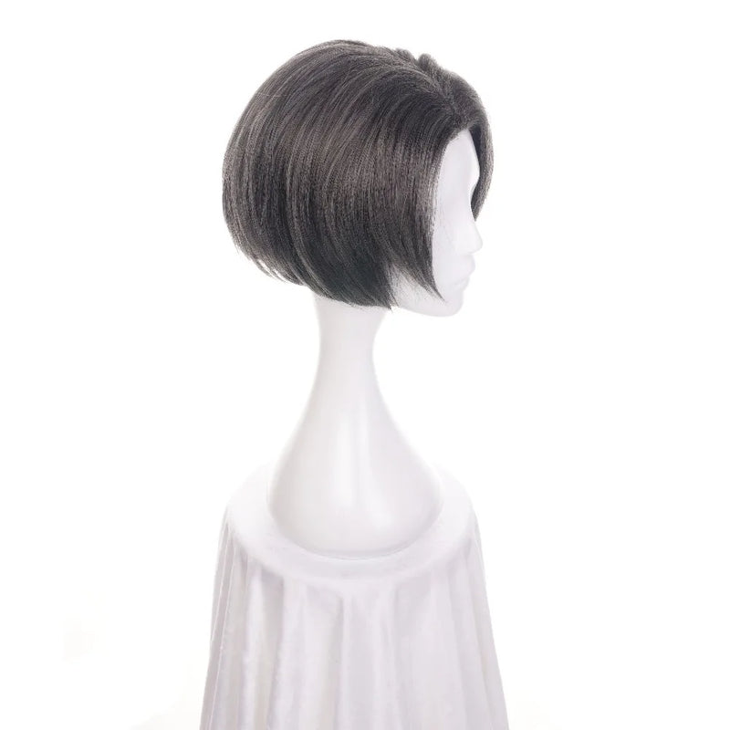 ccutoo 12" Miles Edgeworth Grey Short Central Parting Hairstyles Synthetic Hair Heat Resistance Cosplay Wig For Men's Party