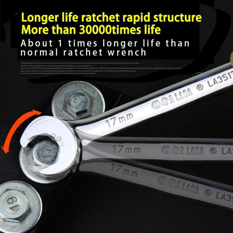 Laoa 8-27mm chave de catraca de extremidade aberta combinação chave de soquete de catraca chave universal ferramenta manual de reparo de carro de bicicleta