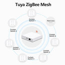 LoraTap Tuya ZigBee 3.0 UE Interruptor de cortina dupla para motor tubular Google Home Alexa Controle de voz Funciona com Zigbee2MQTT DIY