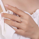 Roru 100% real prata pura simples anéis de lua grande para as senhoras dos homens das mulheres jóias de casamento anel de dedo presentes 2021 novo