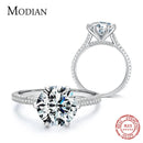 MODIAN-Simulado Anel de Diamante para Mulheres, 3 Carat, 925 Sterling Silver, Anel Coroa para Casamento, Declaração de Noivado, Jóias Finas