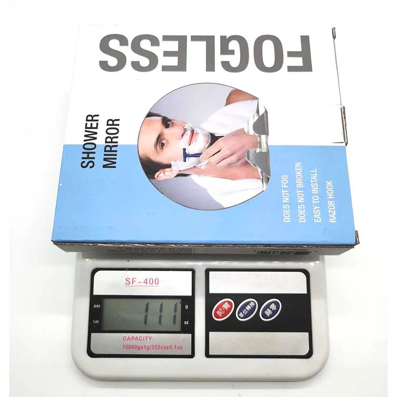 Espelho do chuveiro portátil inquebrável anti-nevoeiro para barbear, suporte do gancho da lâmina, ventosa, parede do banheiro, sem nevoeiro, espelho de viagem, anti-nevoeiro