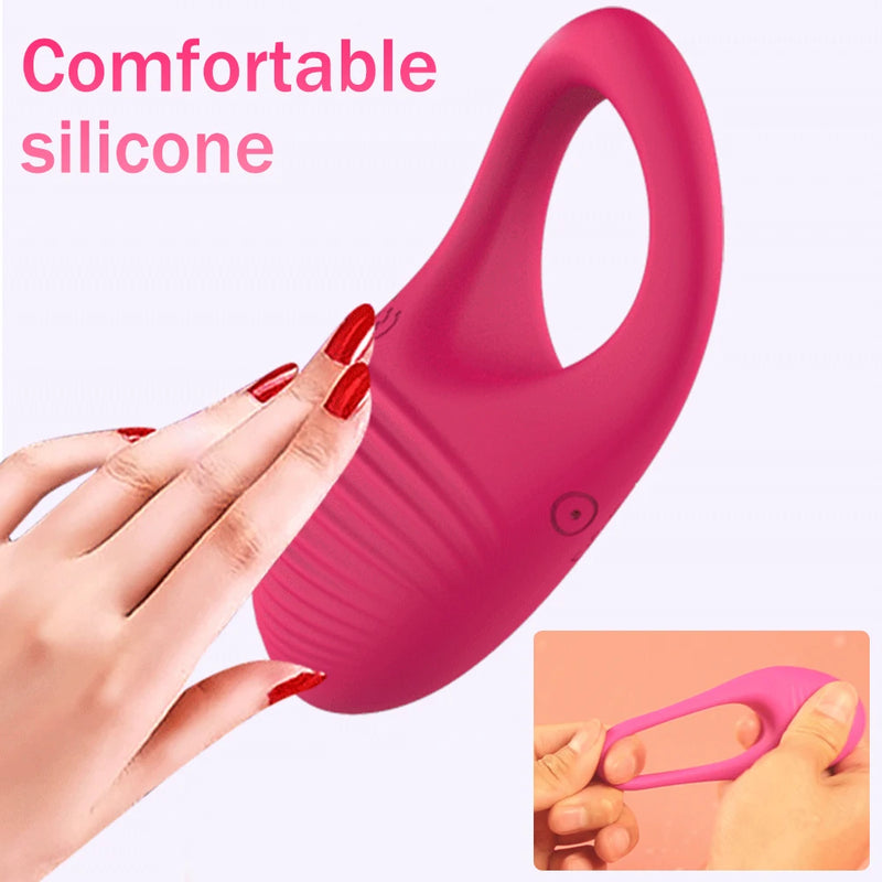 Vibrador de pênis com 10 velocidades, controle remoto sem fio, anel peniano, estimulador de clitóris, atraso na ejaculação, brinquedos sexuais para homens