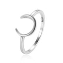 Roru 100% real prata pura simples anéis de lua grande para as senhoras dos homens das mulheres jóias de casamento anel de dedo presentes 2021 novo