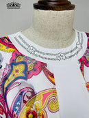 Verão feminino longo africano design chiffon vestido com asas de morcego diamante impressão moda para senhora (cpxf09