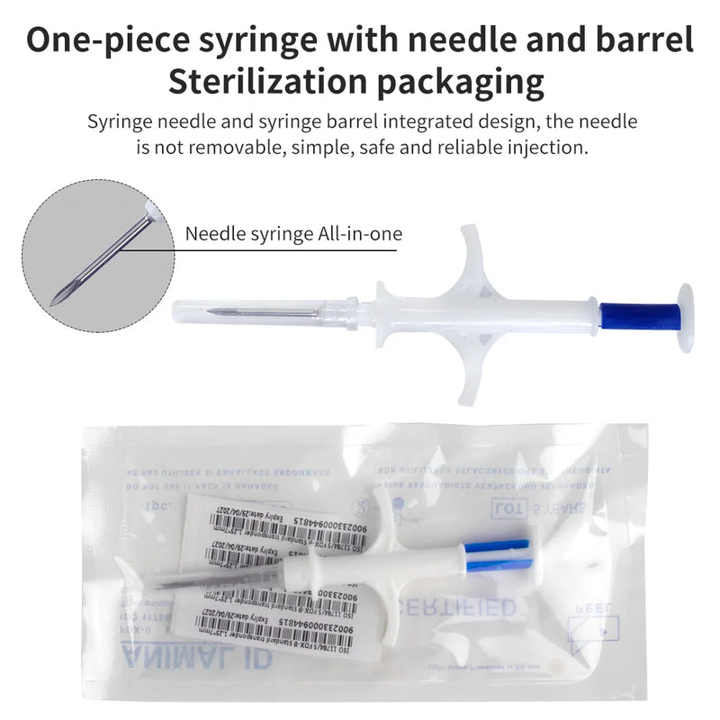 Seringa de microchip para animais de estimação, 100 peças, 134.2khz FDX-B em4305, chip de identificação para cães, gatos, cavalos, peixes, 1.25*7mm/1.4*8mm/2.12*12mm
