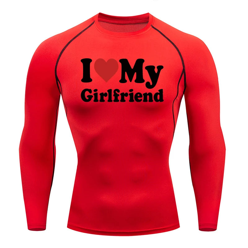 Camisa de compressão gráfica masculina, Ginásio Treino, Atlético, Quick Dry Tshirts, Primavera, Outono, Formação, Corrida, Camisola, Baselayer Tops