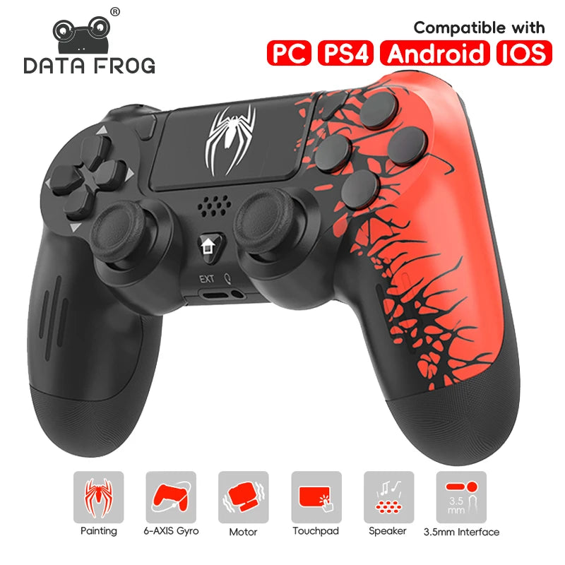 Data sapo controladores de jogo sem fio bluetooth-compatível spide gamepad para ps4 gamepad magro/pro console jogo para joystick pc