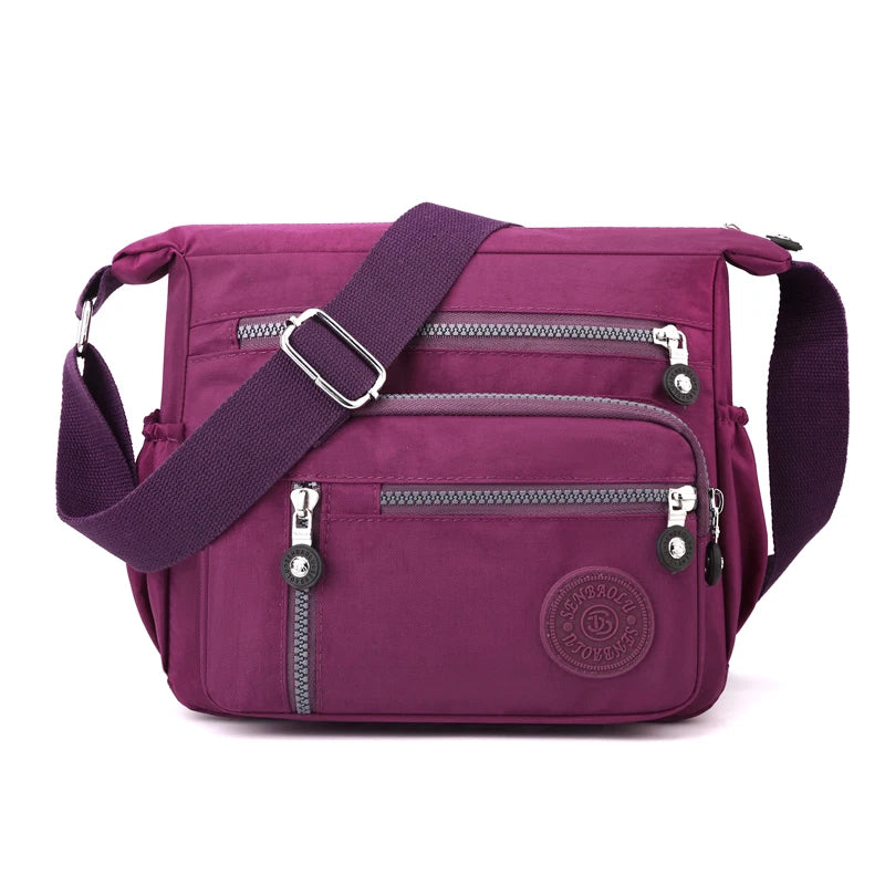 High Quality Nylon Women Shoulder Bag Fashion Multi-pockets Female Messenger Bag Casual Girls Shopping Bag Handbag
