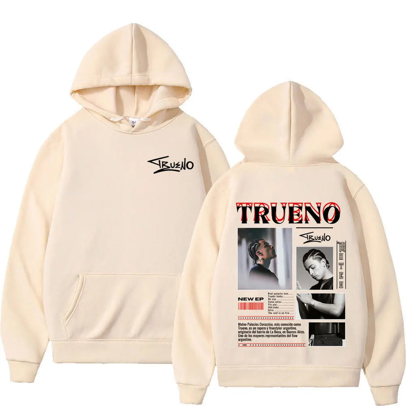 Rapper Trueno Album Tour 2025 Gothic Punk Hoodie Winter Long-sleeved Thick Hip-hop Pullover Man Woman Vintage Hooded Sweatshirts