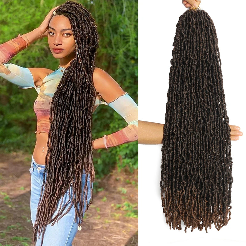 30 Inch Soft Locs Faux Locs Crochet Braiding Hair Synthetic Pre Looped Extensions for African Locks Hair 21 Strands/Pack