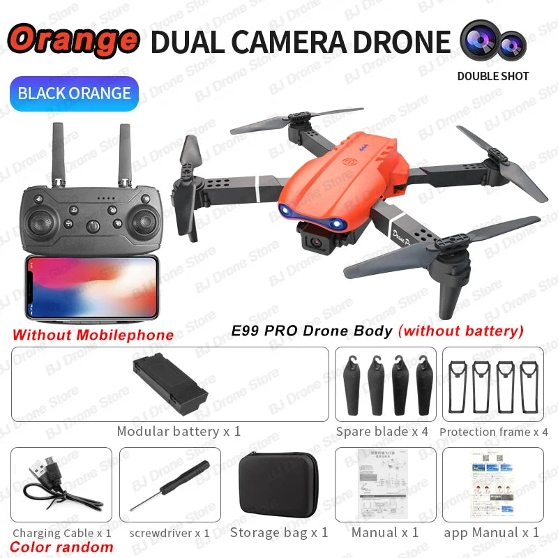 Dobrável RC Drone com Câmera HD Grande Angular, E99Pro, 4K, 1080P, Helicóptero FPV, Altura Hold, Toy Gift, Profissional, 2024