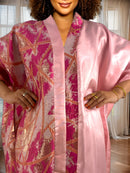 Vestido Dashiki africano de luxo para mulheres-bordado floral manga morcego vestido maxi solto