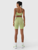 Shorts de ioga de linha sem costura europeus e americanos, calças de ioga de três partes, ajuste justo esportivo sem costura, calças de fitness de cintura alta