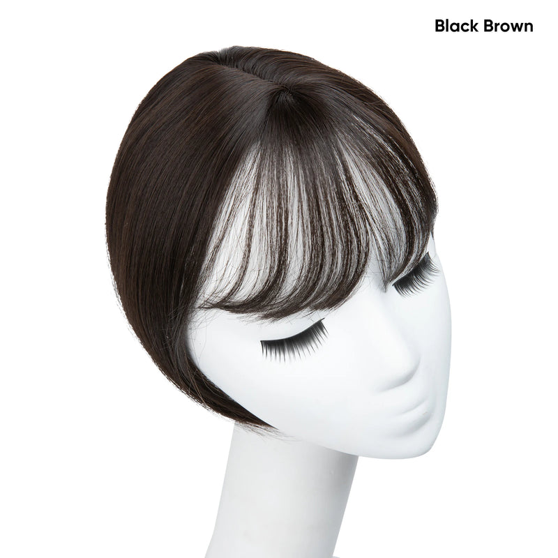 Clipe sintético em cobertura de cabelo com franja, reto, sobrecarga, natural, substituição invisível, capa branca estrondo, 10"