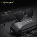 Kingseven polarizado pequeno quadro redondo steampunk óculos de sol das mulheres dos homens óculos de sol para condução uv400 tons