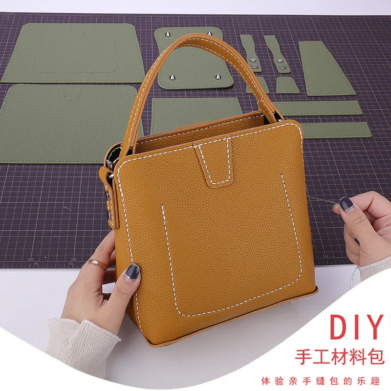 DIY Sewing Handmade Bag Set Shloulder Straps Customize Leather Bag Making Kit Hand Stitching Accessories for Women's Handbag