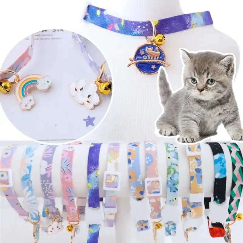 Adjustable Newborn Kitten Collar, Breakaway Safety Collar with Bell, Soft and Comfortable, Ideal for Small Dogs, Pet Accessories